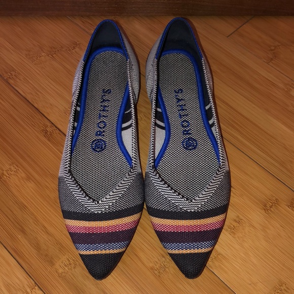 Rothy's Shoes - Rothy’s Inverse Stripe Points- Size 8.5 VGUC